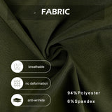 Close-up of breathable fabric showcasing 94% polyester and 6% spandex with anti-wrinkle and deformation properties.