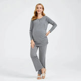 Long Sleeve Nursing Maternity Pajamas