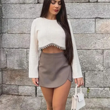 Women Asymmetrical Skort Shorts