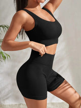 Women Seamless Ribbed Yoga Set