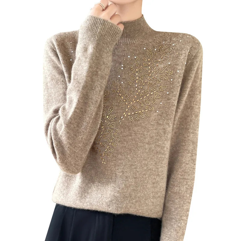 Women Beaded Winter Sweater