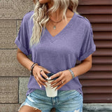 Women Cotton V-Neck Button Shirt