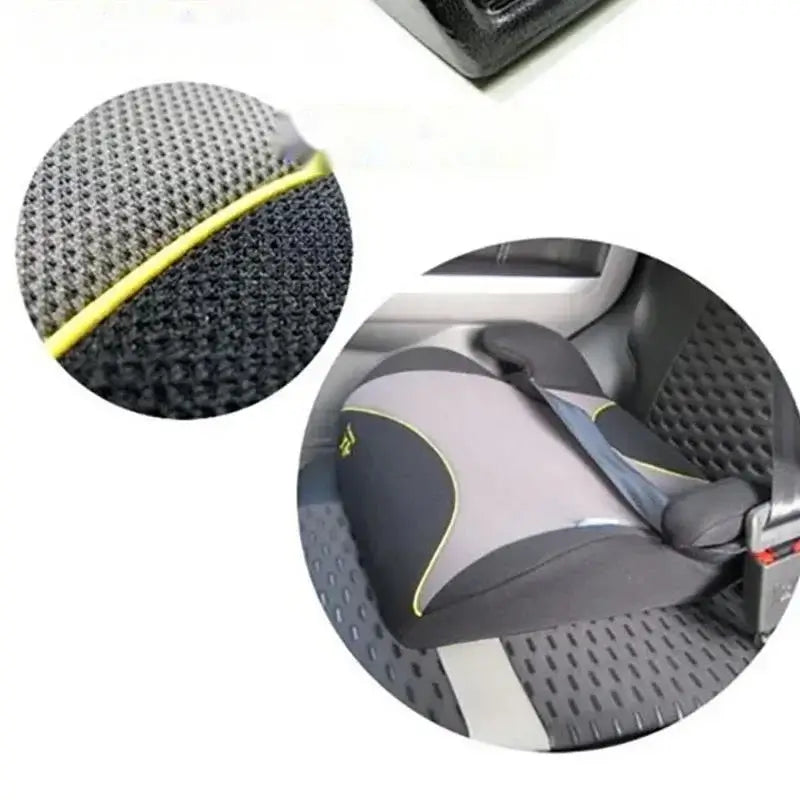 High-quality Japanese Lily brand child safety car seat with breathable linen fabric and secure seatbelt features.