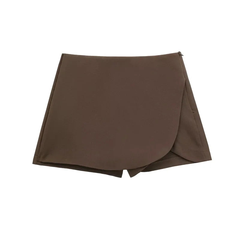 Women Asymmetrical Skort Shorts