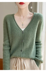 Women Merino Wool Cashmere Cardigan