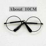 Round black baby glasses for newborn photography, measuring about 10CM, colorful unisex design, perfect for cute photo shoots.