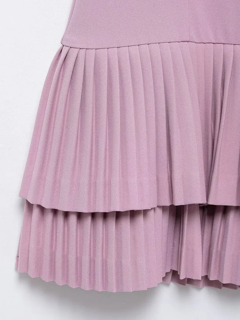 Women Pleated Backless Party Dress