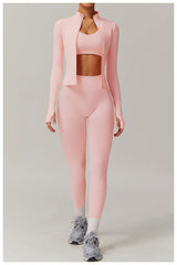 Women's Zip Long Sleeve Yoga Jacket – Slim Fit Gym Training Top