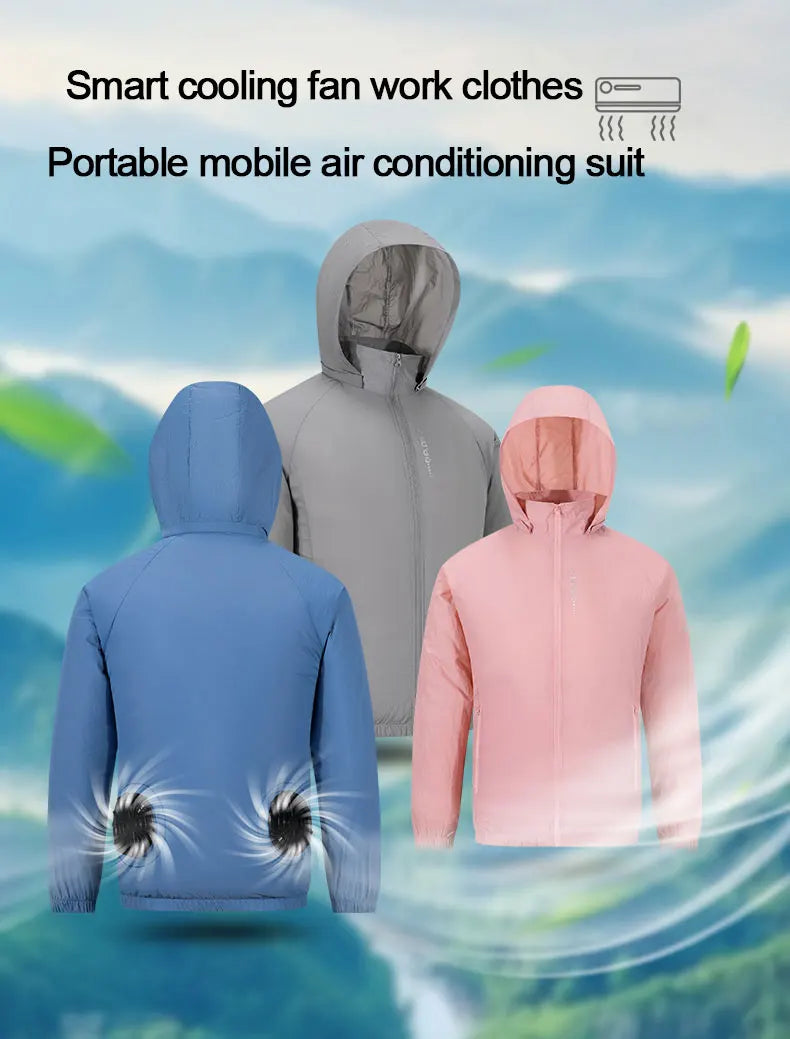 Men Cooling Fan USB Cotton Jacket