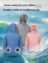 Men Cooling Fan USB Cotton Jacket