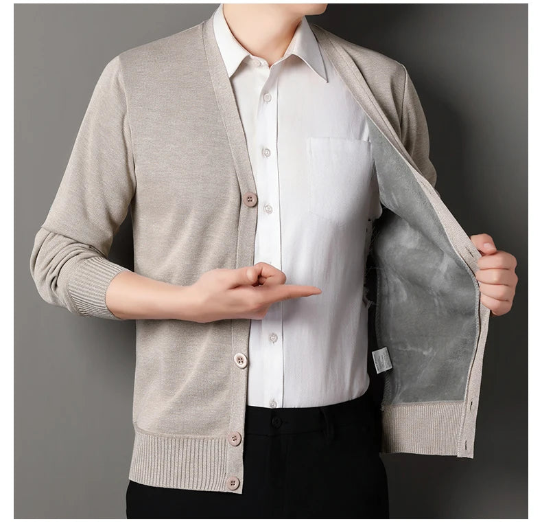 Men V-Neck Knit Cardigan