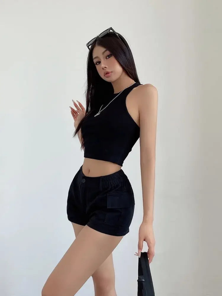 Women's High Waist Cotton Shorts