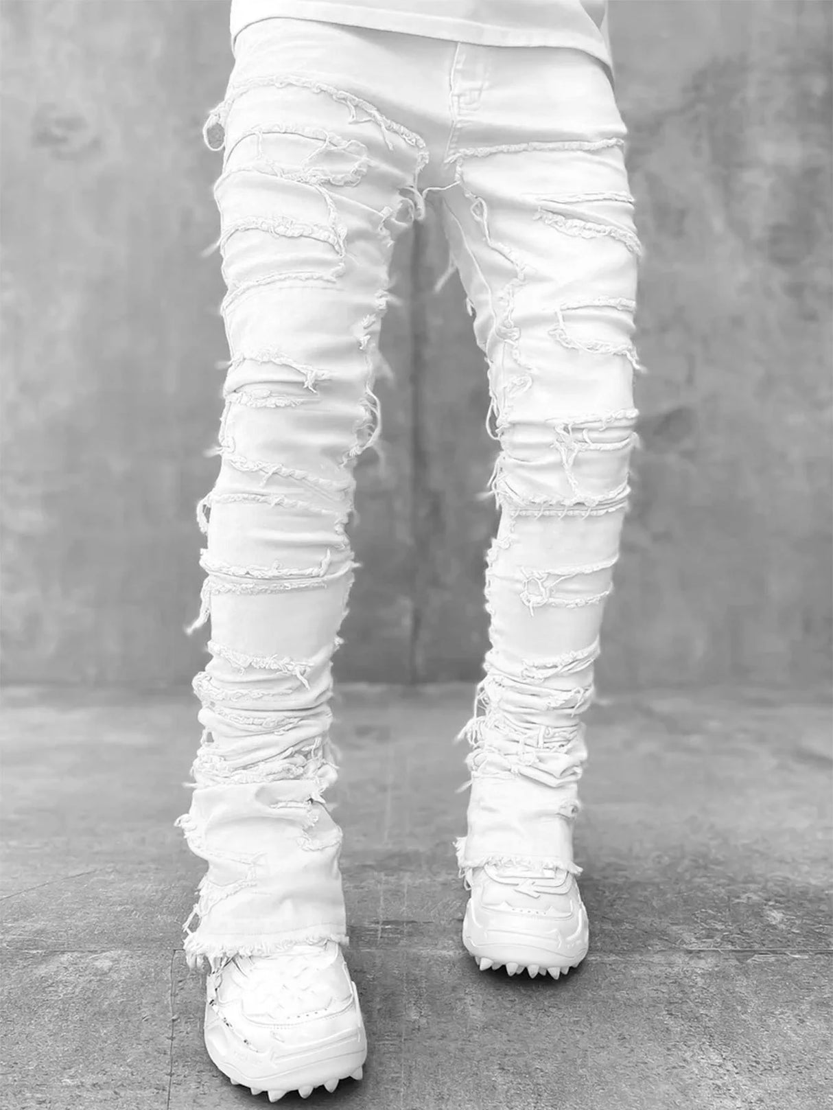 Men Patchwork Baggy Jeans