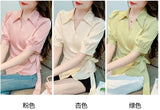 Chiffon V-Neck Short Sleeve Women's Jacket