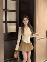 Women Cropped Floral Knit Cardigan