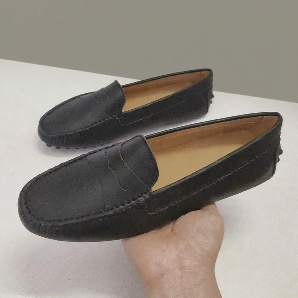 Women Flats 2025 Genuine Leather Slip-On Loafers