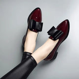 Women’s Leather Loafers Round Toe Lace-Up Shoes