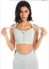 Women Front Zipper Sports Bra Plus Size