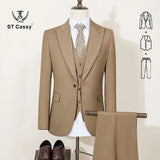 Men Slim Fit Green Summer Suit