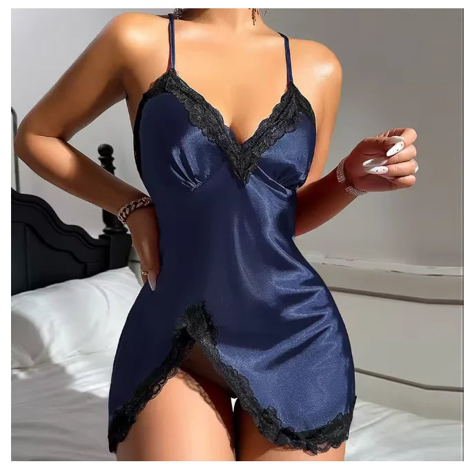 Women Satin Backless Nightdress