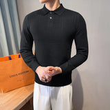 Men's Turn Down Collar Knit Sweater