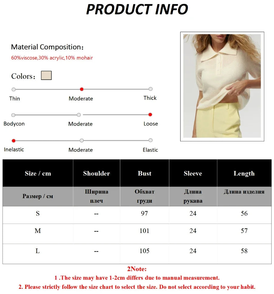 Women's Polo Collar Hollow Knit Sweater