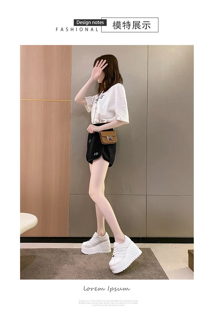 Women’s Pumps Round Head Lace-Up Leisure Heels