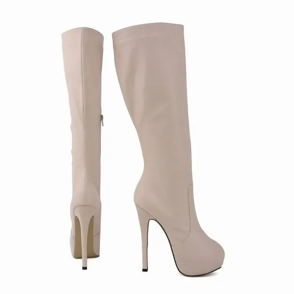 Women Over Knee Boots – Super Matte Leather Platform