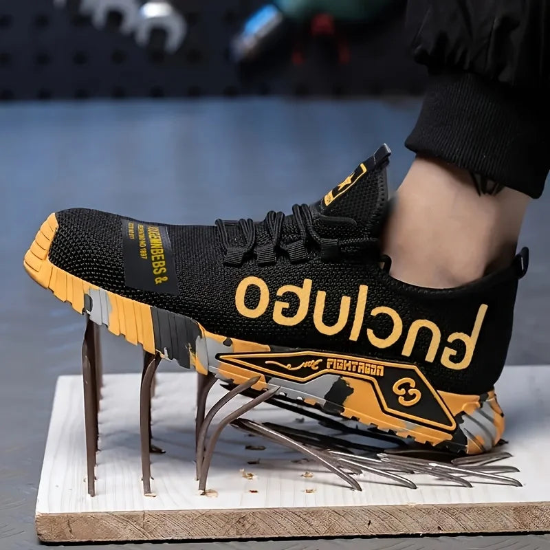 Men Anti-Puncture Reinforced Sole Safety Shoes