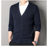 Men V-Neck Knit Cardigan