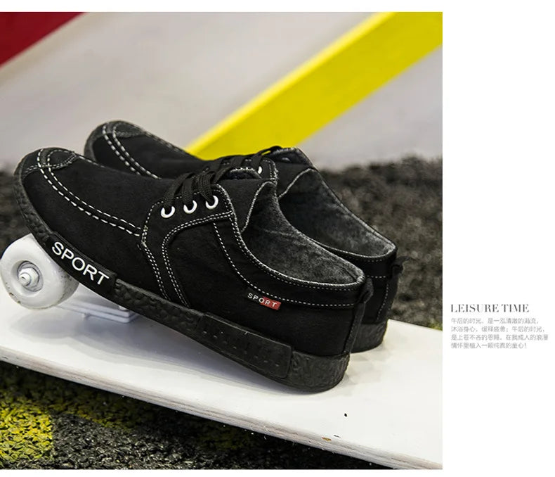 Men’s Breathable Lace-Up Canvas Sneakers