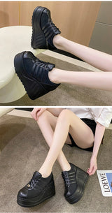 Women’s Pumps Round Head Lace-Up Leisure Heels