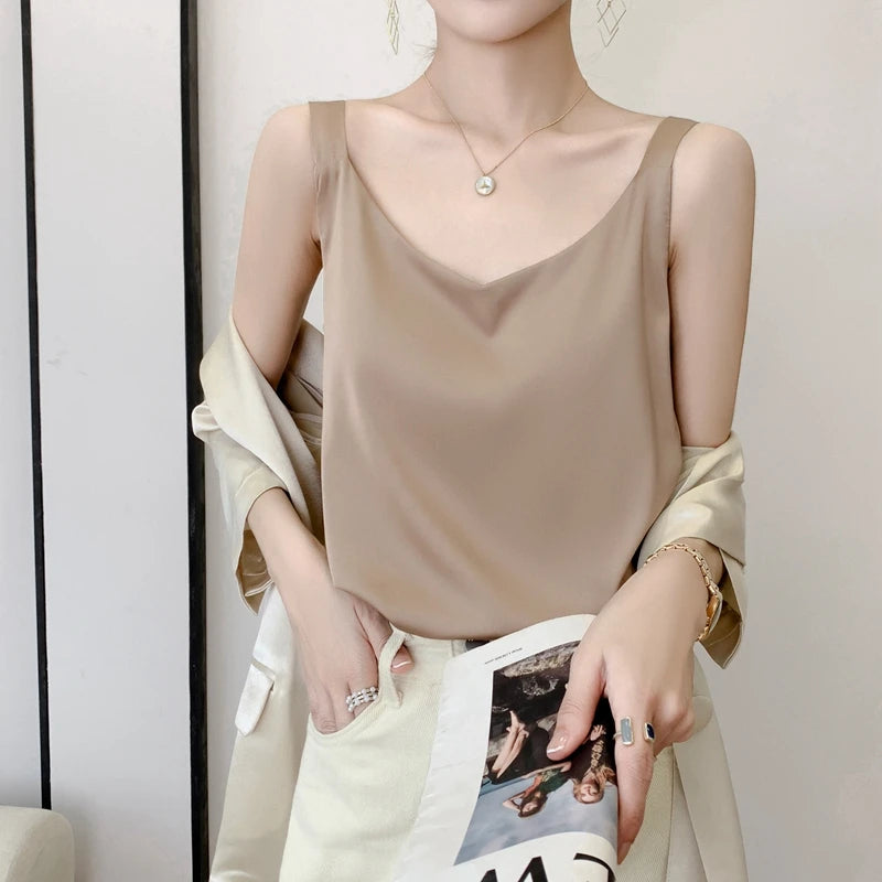 Satin Silk V-Neck Cami