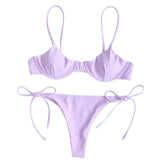 Split V-Neck Bikini Set