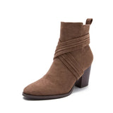 Women Pointed Toe Zipper Ankle Boots – Autumn High Heel Short Booties