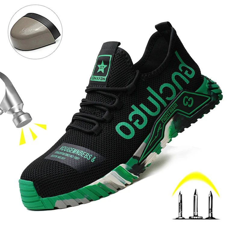 Men Anti-Puncture Reinforced Sole Safety Shoes