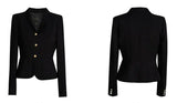 Slimette™ – Crop Blazer (Chic Black Fit, Youthful Korean Edge)