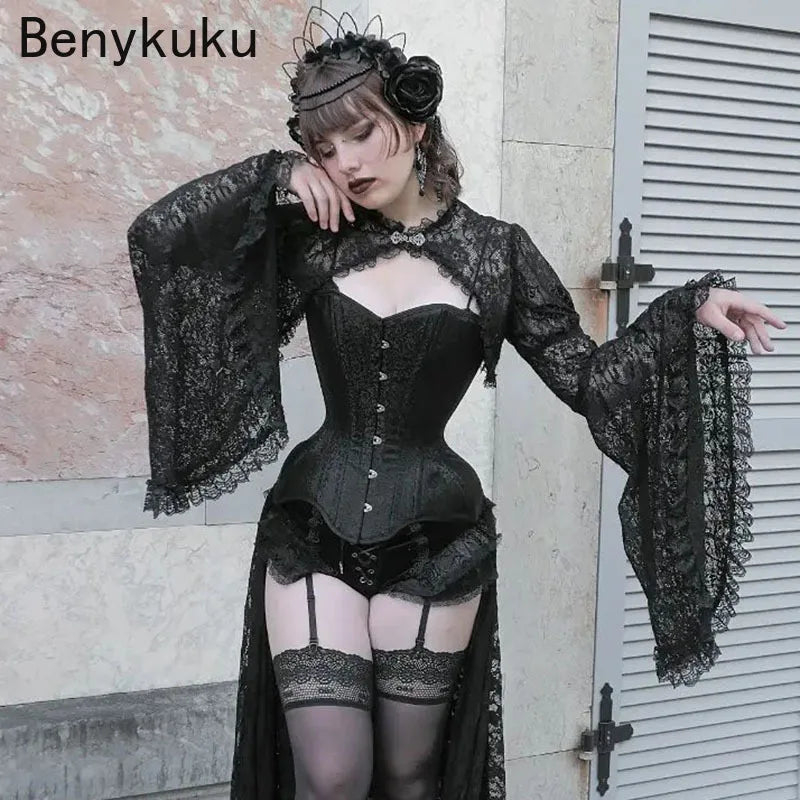 Gothic Black Sheer Bolero Shrug Jacket