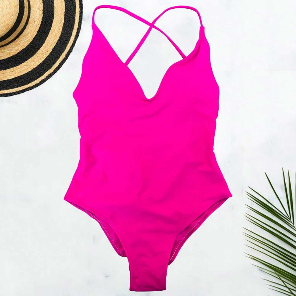 Women Solid Plus Size Swimsuit
