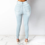 Women Elastic Office Jeans