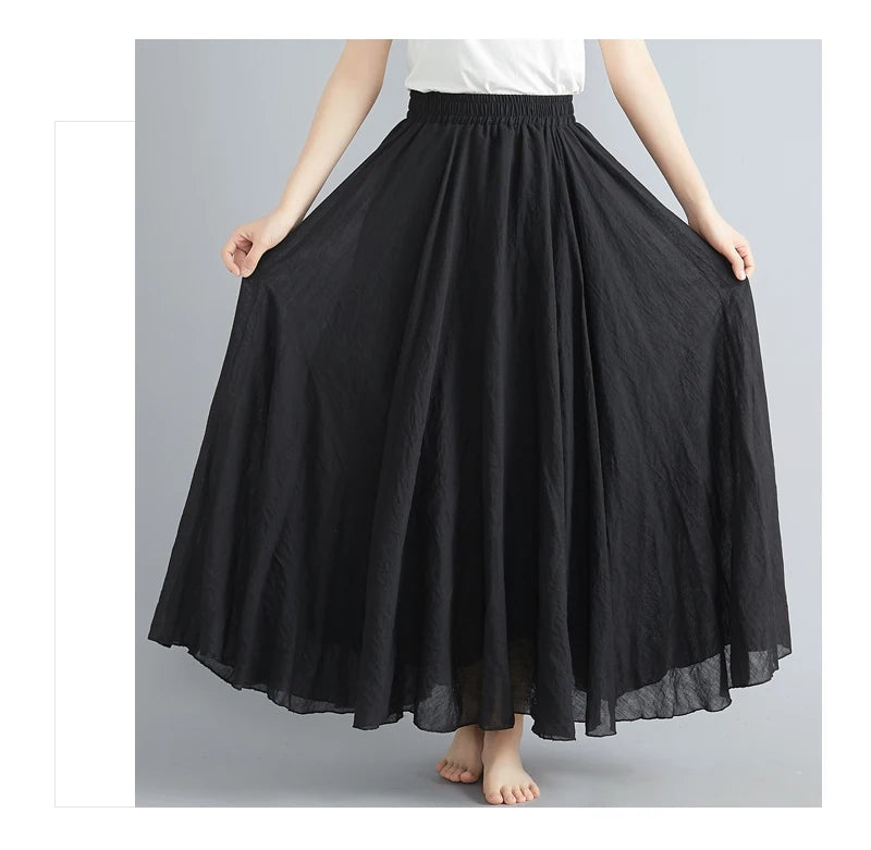 Women Linen Maxi Skirt