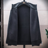 Men Fleece Knit Cardigan Jacket