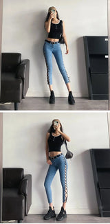 HippieFit™ – Slim Fit Denim Capris (Cropped, Pockets, Blue Basics)