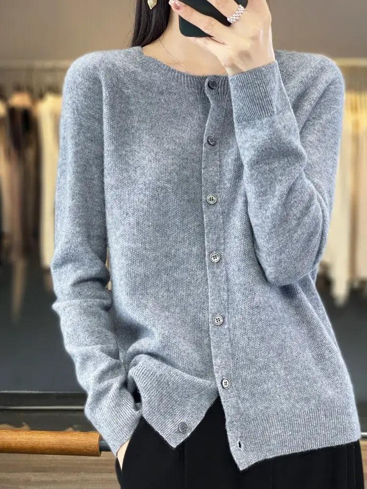 Women Merino Wool Cashmere Cardigan