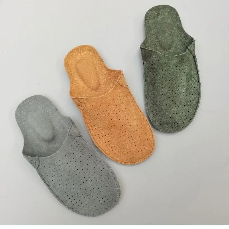 Men Retro Leather Mules