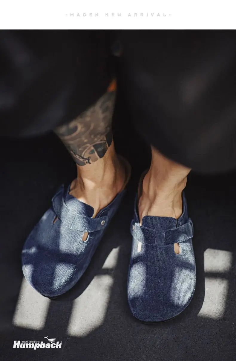 Men Blue Mule Shoes