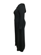 Plus Size Hooded Black Pants Set