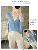 Women Knitted V-Neck Sun Protection Cardigan