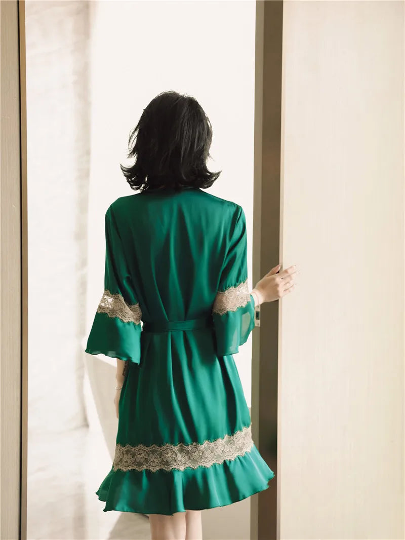 Women Ice Silk Nighty Pajamas