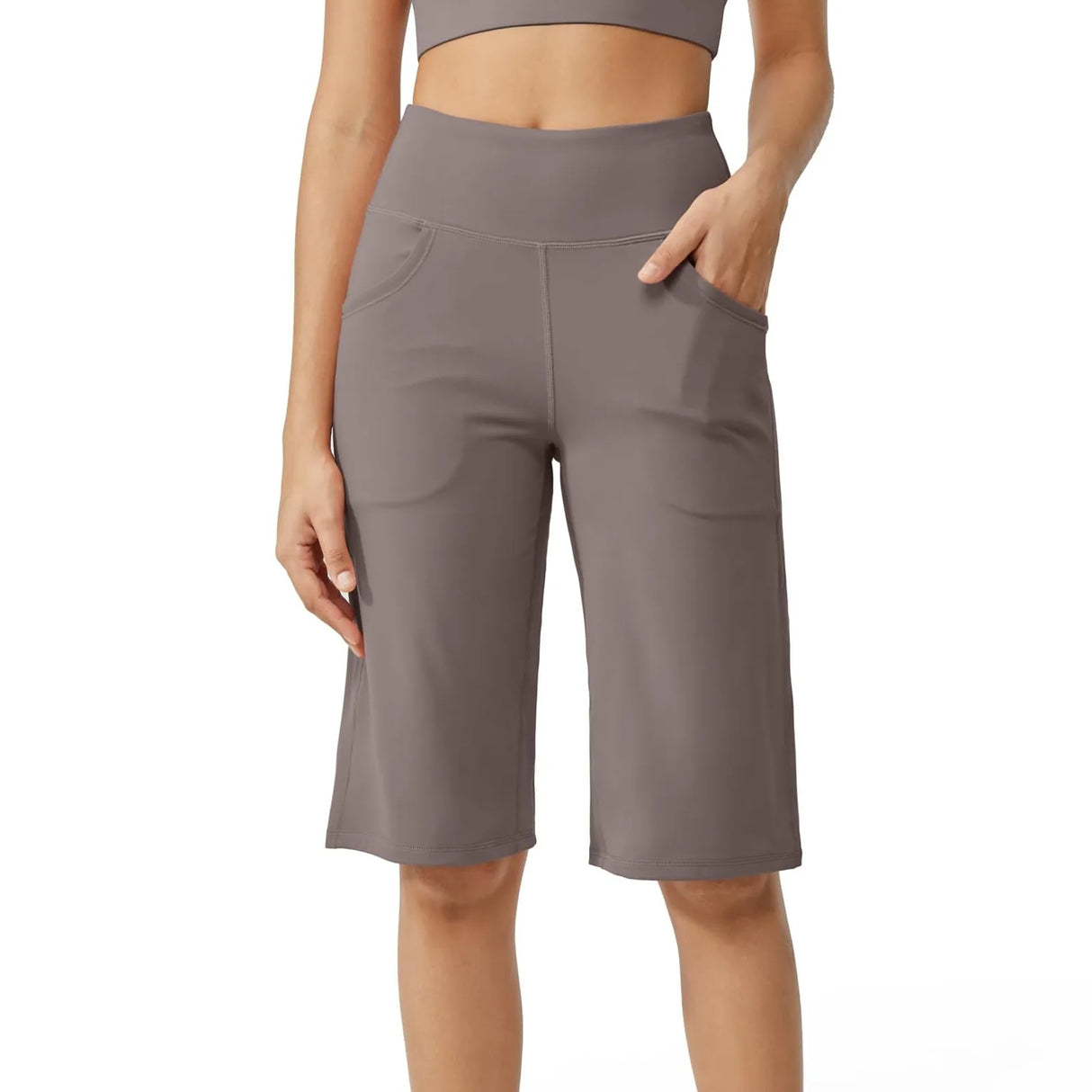 Women Capri Pants with Pockets Yoga Fit